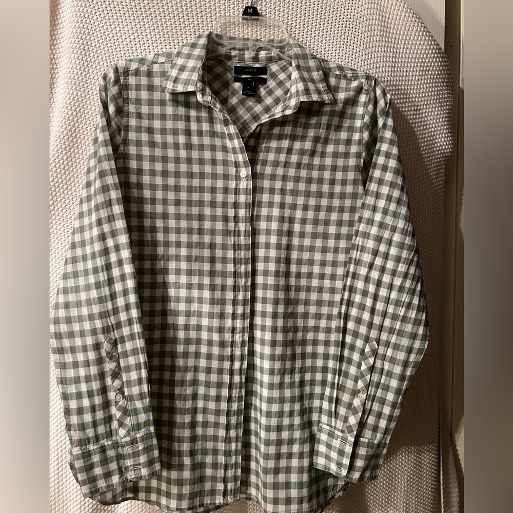 J CREW Gingham Button down LS Shirt